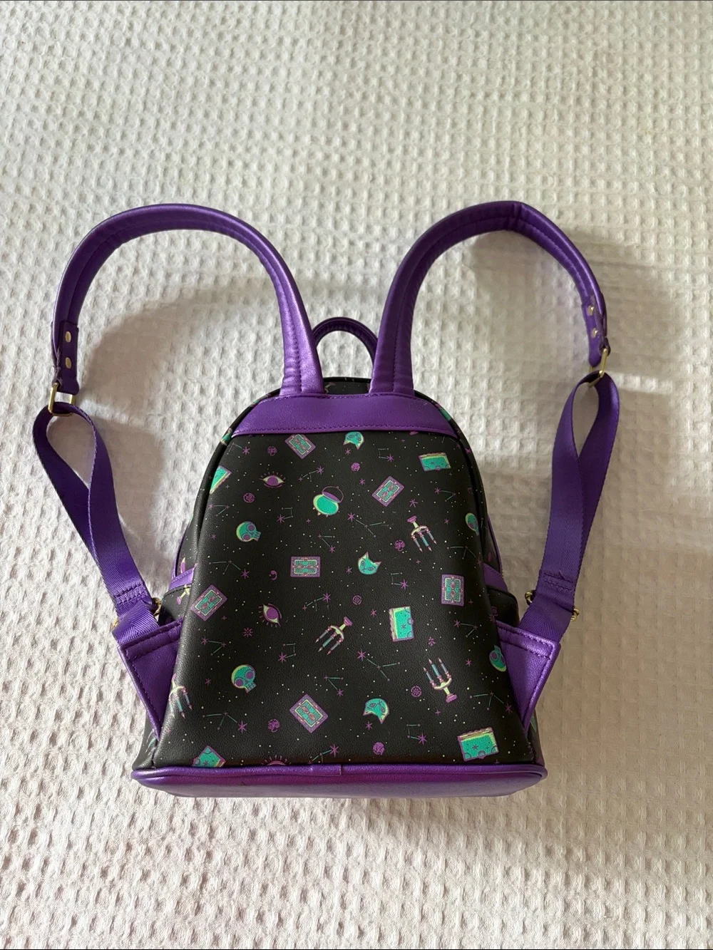 Disney Parks Loungefly Hocus-Pocus Mini Purple and Teal Space Print Backpack